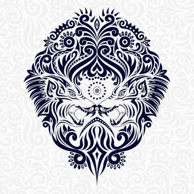 Etnik vektörde biçimlendirilmiş kurt çiçeği