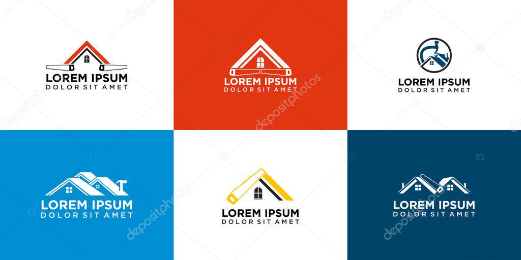 Set house renovation logo icon design vector template