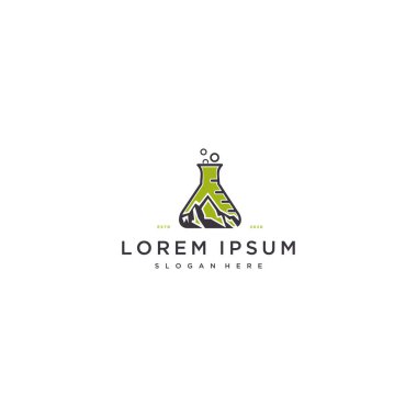 dağ laboratuarı logo tasarımı konsept vektör şablonu