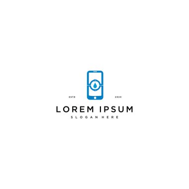 Su borusu akıllı telefon logosu tasarım konsept vektörü şablonu