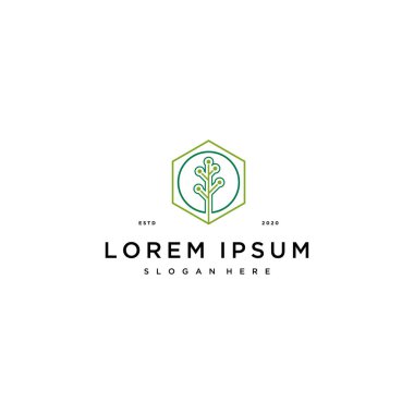 Yaprak teknolojisi logo tasarımı konsept vektör şablonu