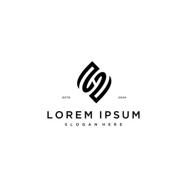 harf SH tasarım konsept vektör şablonu