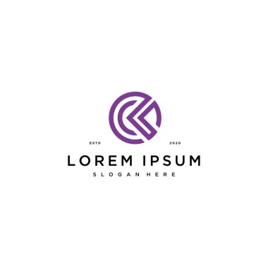 CK harfi tasarım konsepti vektör şablonu