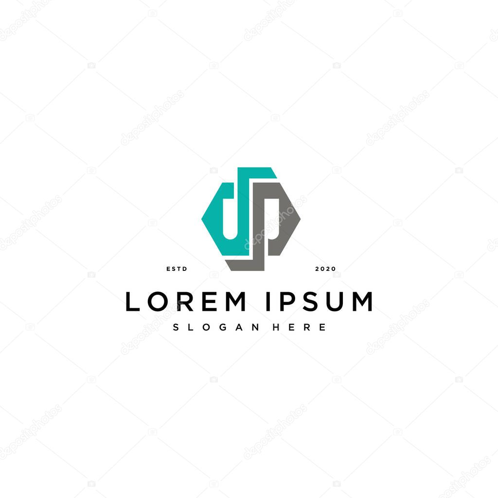 Letter DP design concept vector template