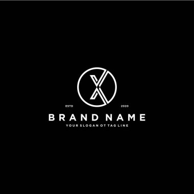 X harfi logo tasarım vektör şablonu