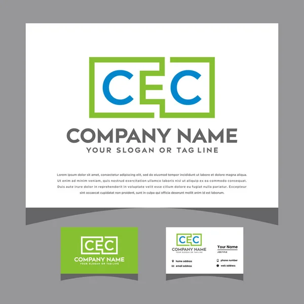 Initiële Cec Logo Ontwerp Voor Verschillende Business Vector Templates — Stockvector