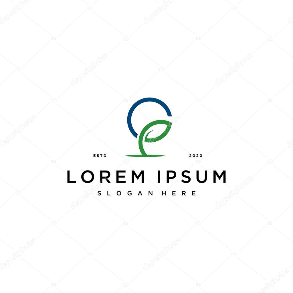 Letter g leaf logo icon design vector template elements