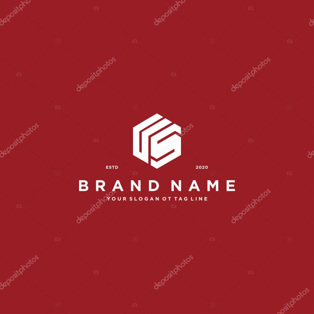 Letter US logo design vector template