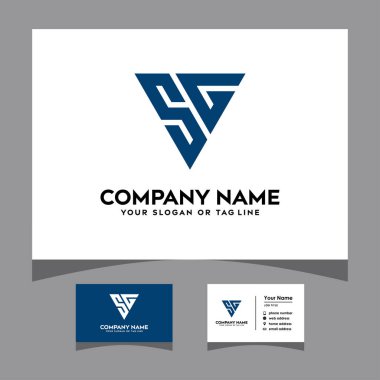 Kartvizit vektör şablonlu SG logosunun baş harfleri