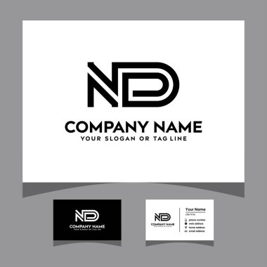 initials nd logo with a business card vector template clipart
