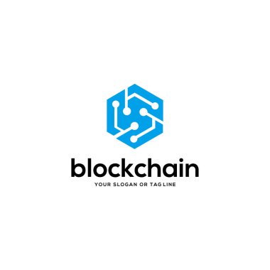 blockchain logo tasarım vektör şablonu