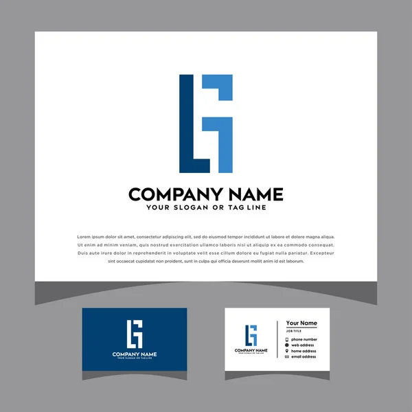 Initials Logo Business Card Vector Template — Stock Vector