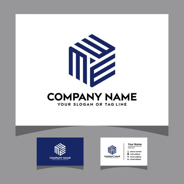 Initials Logo Business Card Vector Template — Stock Vector