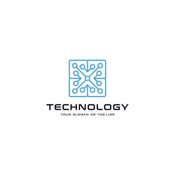 Modelo Vetor Tecnologia Design Logotipo Criativo — Vetor de Stock