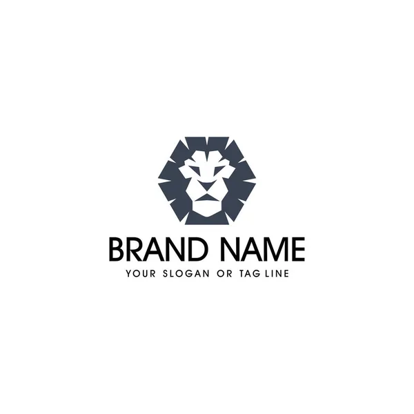 Aslan Başı Logo Tasarım Vektör Şablonu — Stok Vektör