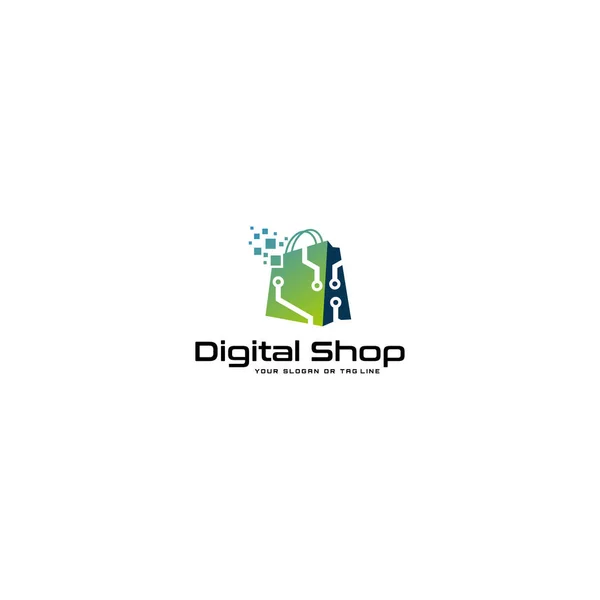 Logo Digital Online Vector Compras Plantilla — Archivo Imágenes Vectoriales