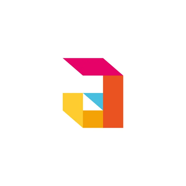 Logotyp Bokstav Full Färg Geometrisk Vektor Mall — Stock vektor