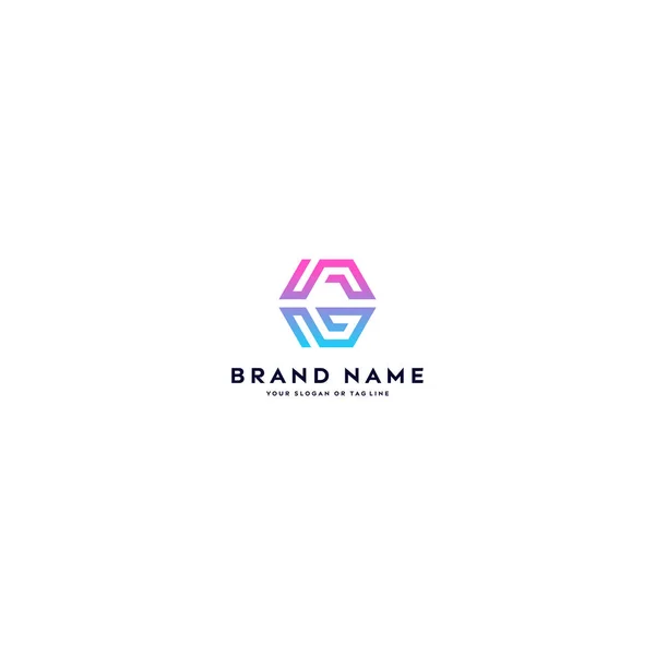 Letter Logo Color Gradient Full Color Vector Template — Stock Vector