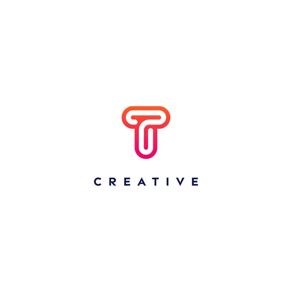 Logo Creativo Letra Con Vector Color Degradado — Vector de stock