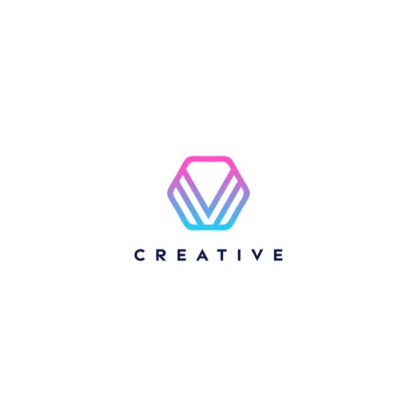 Logo Créatif Lettre Avec Vecteur Dégradé Couleur — Image vectorielle