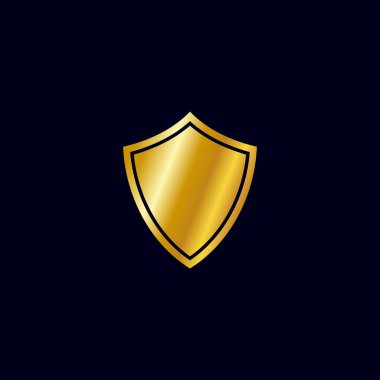 kalkan altın simge vektör şablonu