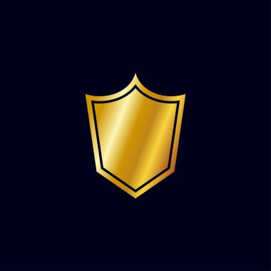 kalkan altın simge vektör şablonu