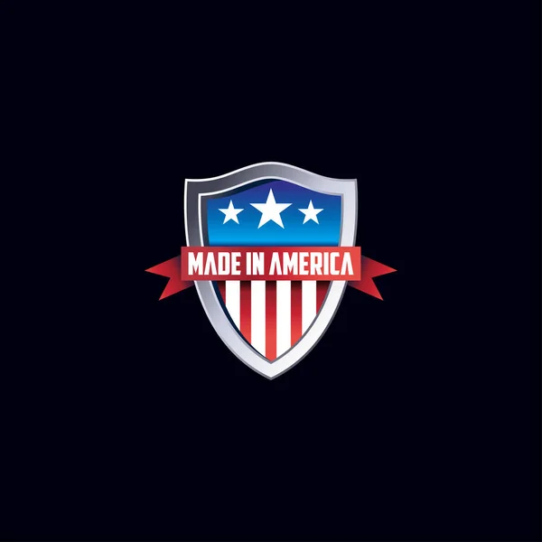 Design Made America Shield Vector Template — Stock Vector