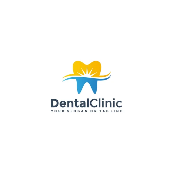 Dental Care Clinic Dentistry Logo Design Template Vector — Stock Vector