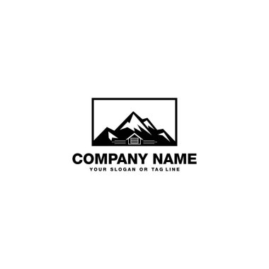 Dağ logosu ve garaj vektör şablonu