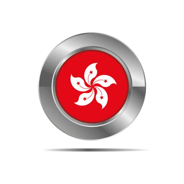 Hong kong country flag icon in the form of a circle button vector