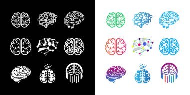 vektör tasarım teknolojisi beyin logo şablonunu ayarla