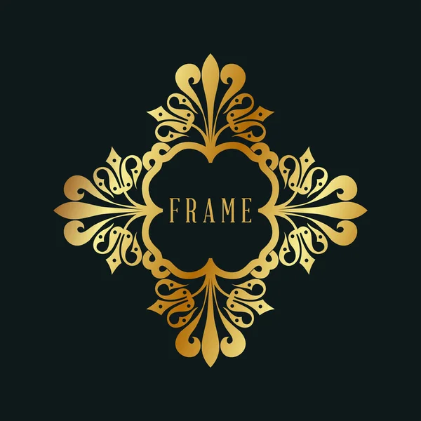 Design Frame Luxury Vintage Golden Color Premium Vector Template — Stock Vector