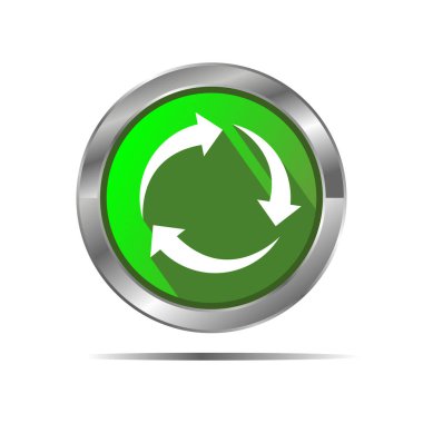 Geri dönüşüm simgesi düğmesi vektör şablonu