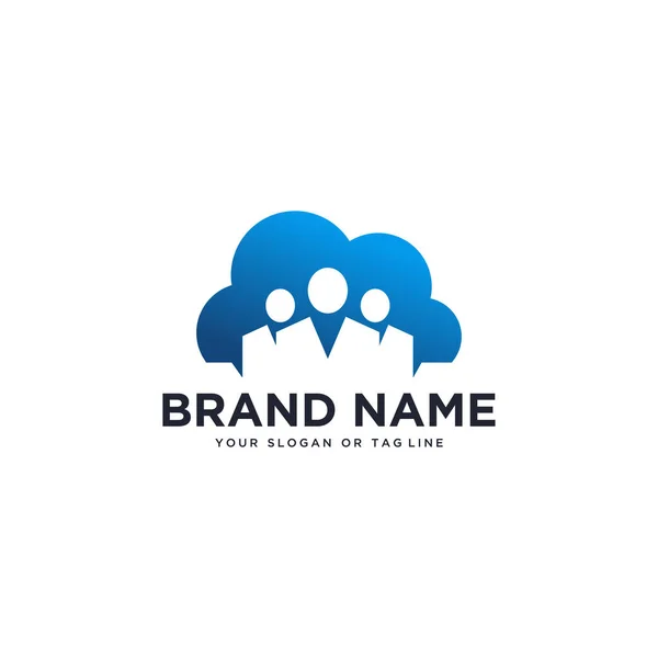 human logo design and cloud vector template