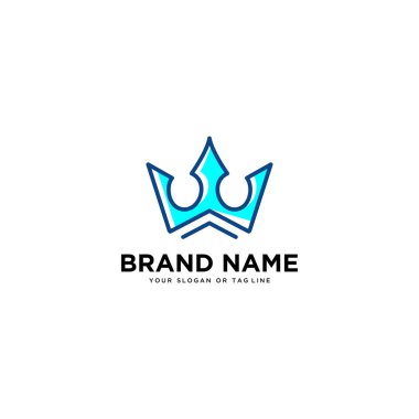 soyut ev logosu ve taç vektör şablonu