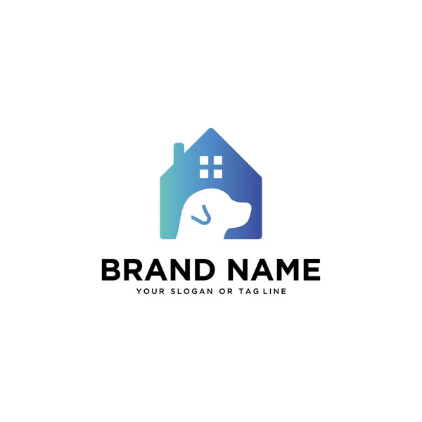 dog and home logo design vector template