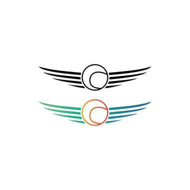 beysbol topu ve kanat vektör şablonu