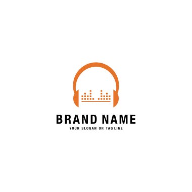 logo tasarımı Kulaklık vektör şablonu