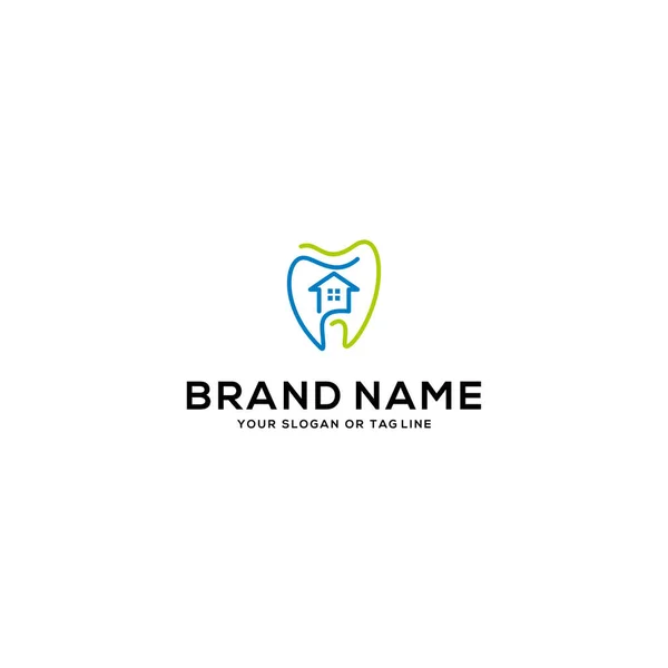 Dental House Logo Design Vector Template — Stock Vector