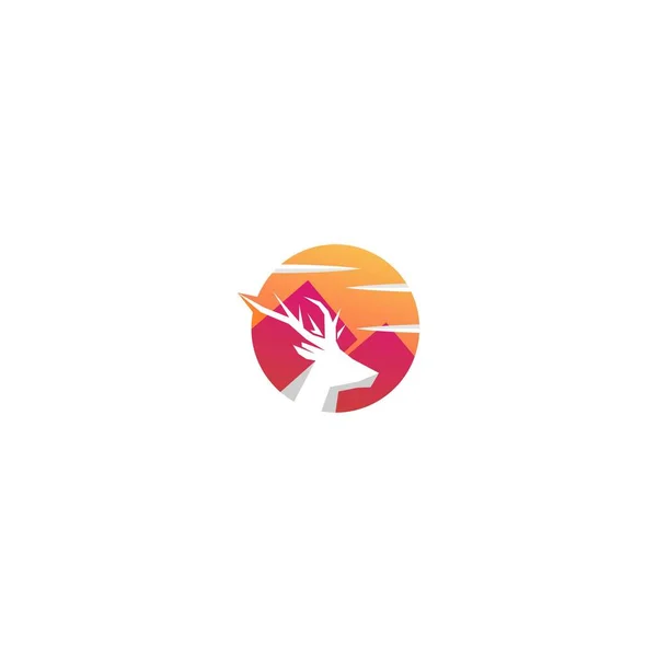 Färgglada Rådjur Logotyp Design Vektor Mall — Stock vektor