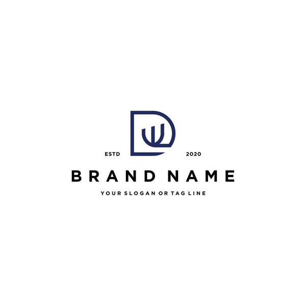 letter DW logo design vector template