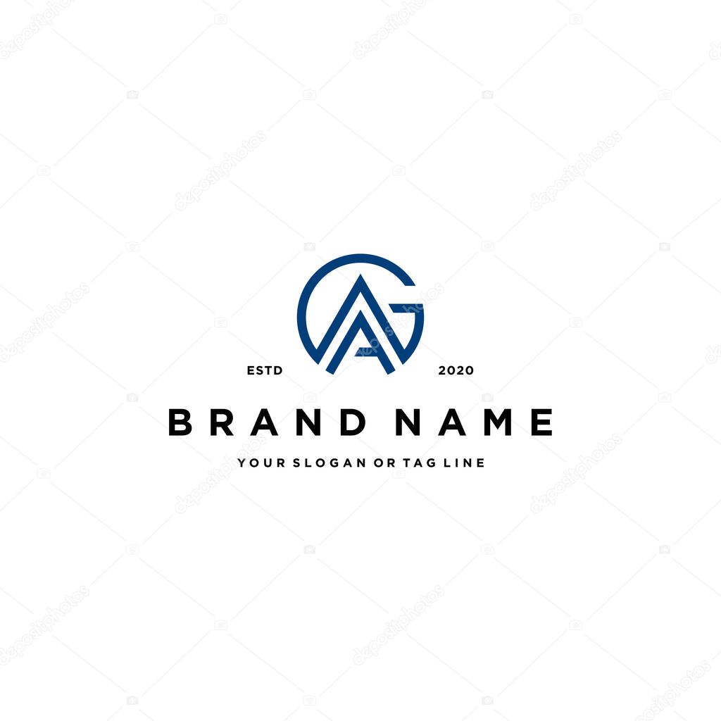 Letter GA logo design vector template