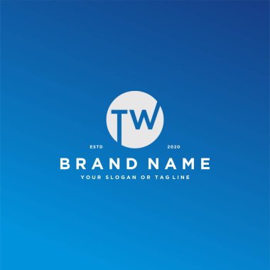 TW harfi logo tasarım vektör şablonu