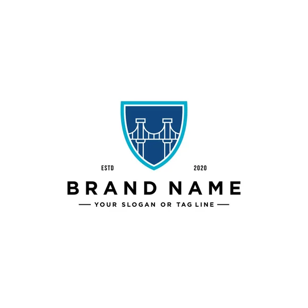 Brug Schild Logo Ontwerp Vector Template — Stockvector