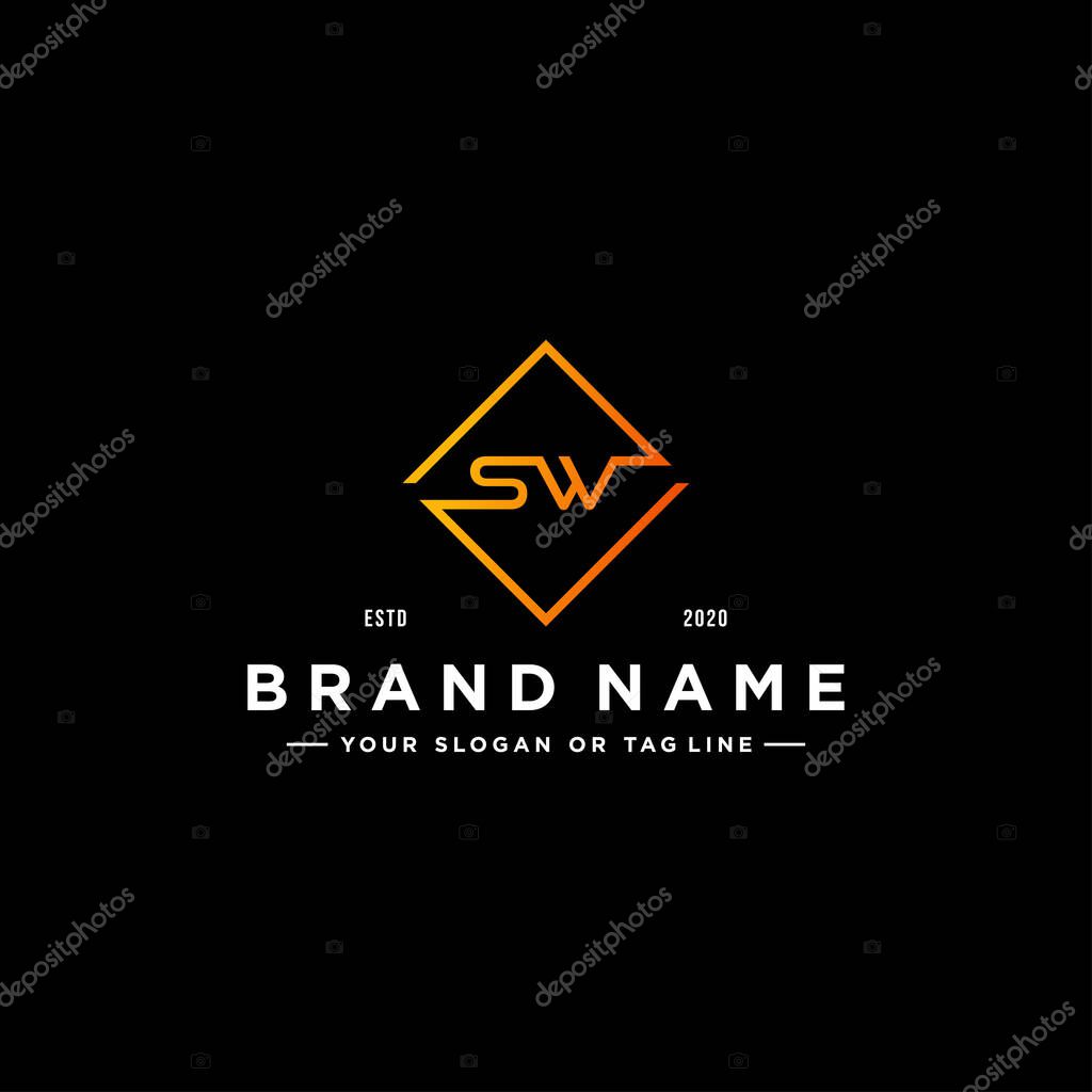 Letter SW colorful logo design vector template