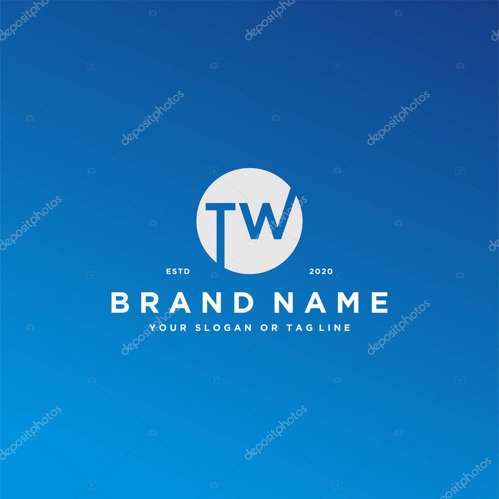 Letter TW logo design vector template