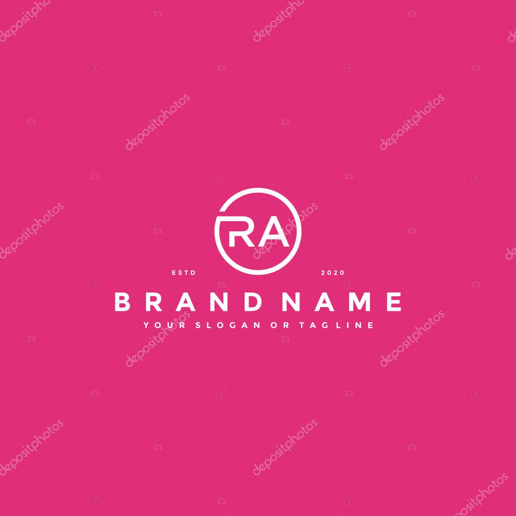 Letter RA logo design vector template