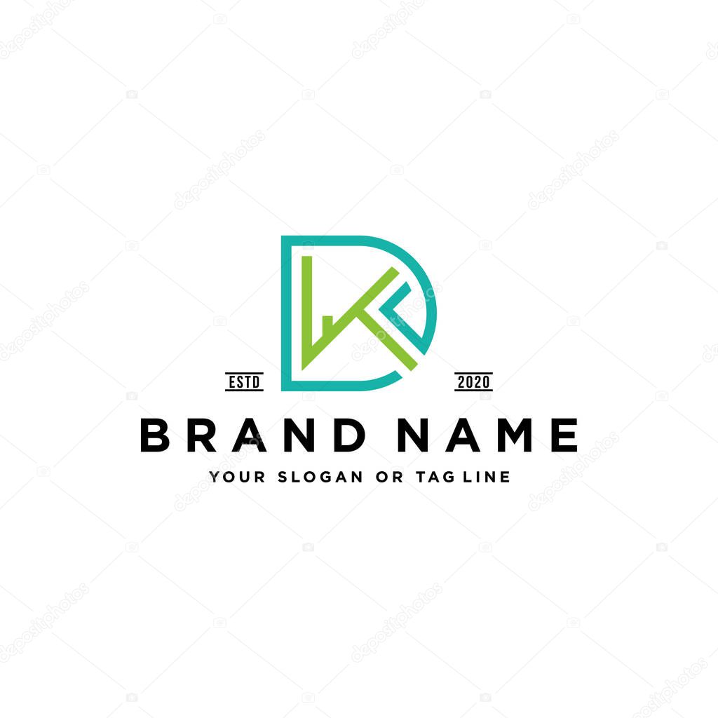 Letter DK design vector template
