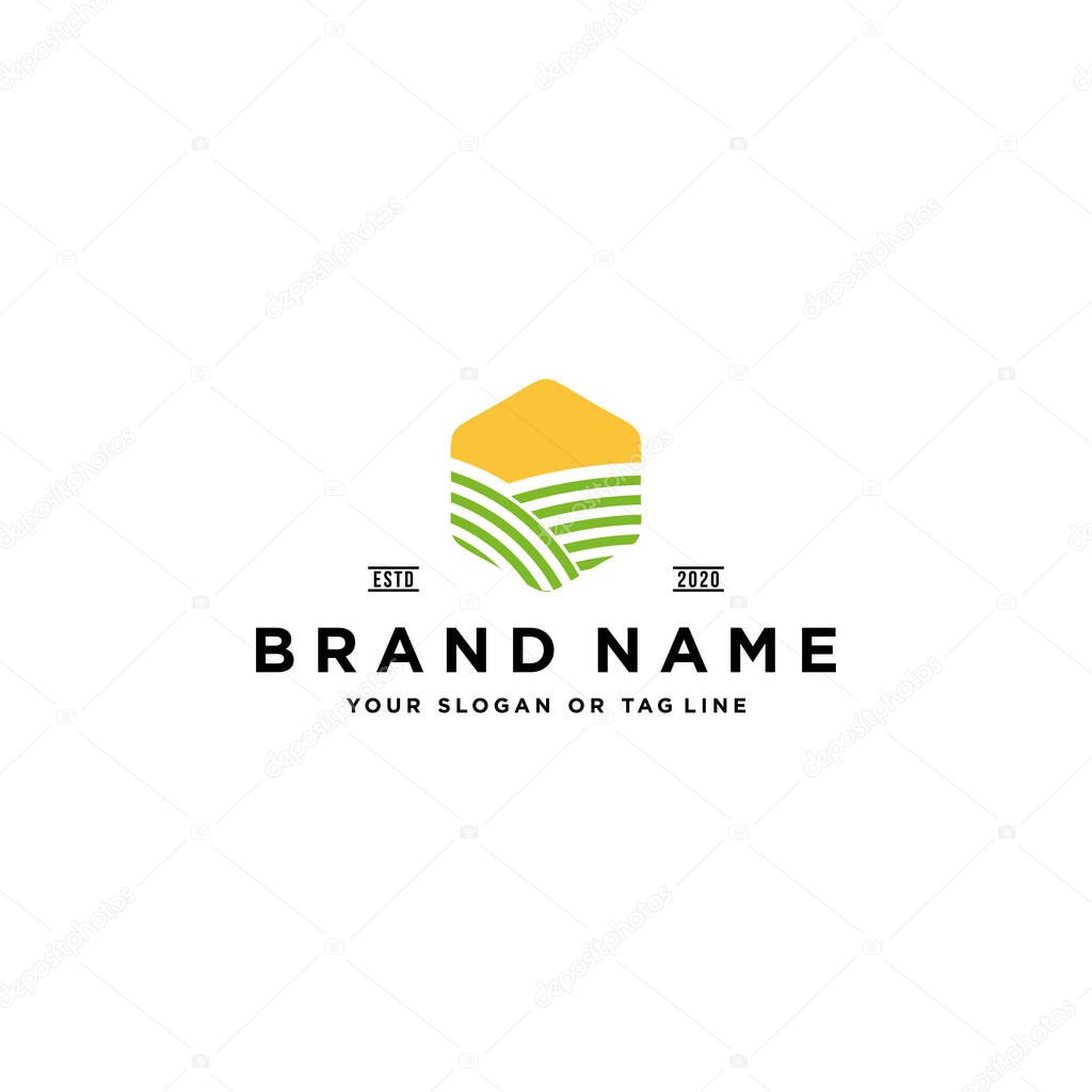 Landscape logo design vector template