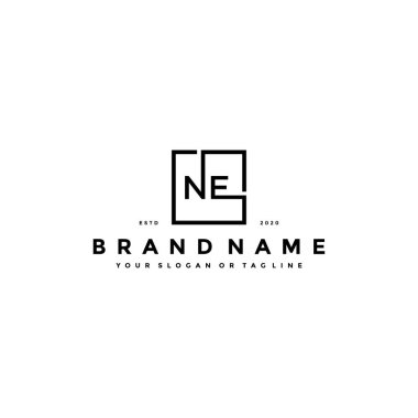 NE harfi logo tasarım vektör şablonu